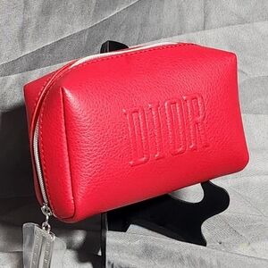 NWOT Christian Dior Beauty Red Makeup Cosmetic Bag Clutch